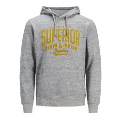 JACK & JONES JAKE SWEAT HOOD - Light Grey Melange