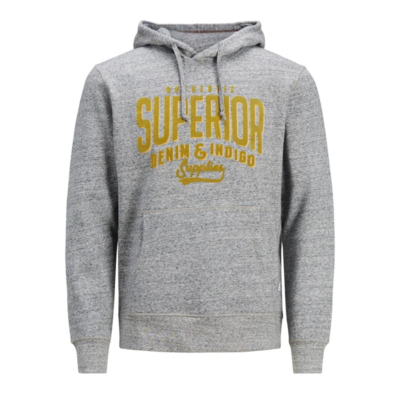 JACK & JONES JAKE SWEAT HOOD - Light Grey Melange