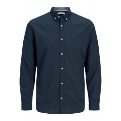 JACK & JONES L/S Hør Skjorte - Navy Blazer