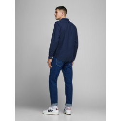 JACK & JONES L/S Hør Skjorte - Navy Blazer