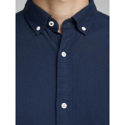 JACK & JONES L/S Hør Skjorte - Navy Blazer
