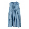 NAME IT Mini Batas Denim Ærmeløs Kjole - Light Blue Denim