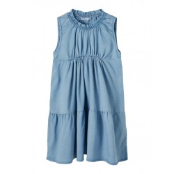 NAME IT Mini Batas Denim Ærmeløs Kjole - Light Blue Denim