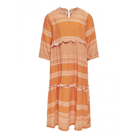KIDS ONLY Ella 3/4 midi kjole - Ecru