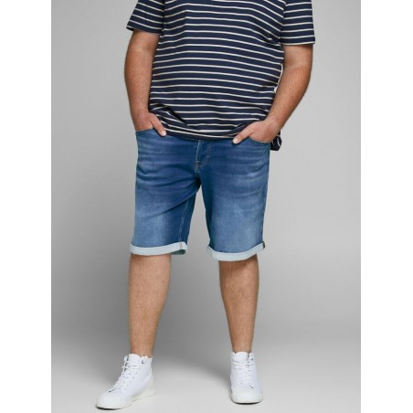 JACK & JONES Plus Rick Stretch Shorts - Medium Blue Denim