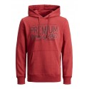JACK & JONES JAKE SWEAT HOOD -  Brick Red