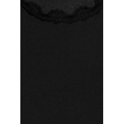 Fransa Zamond langærmet T-shirt med blonde kant - Sort