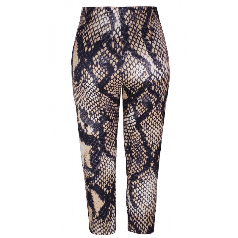 ZHENZI Plus Snake Capri Leggings - Amber Gold