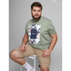 JACK & JONES PLUS FLORALL PRINT T-SHIRT