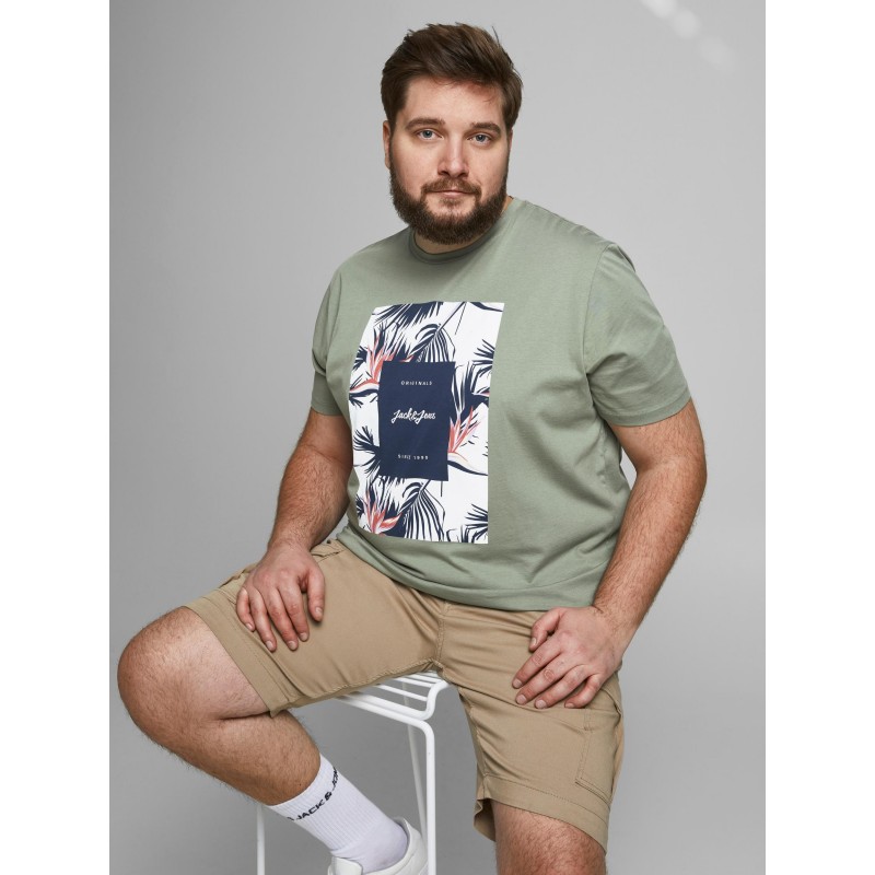 JACK & JONES PLUS FLORALL PRINT T-SHIRT