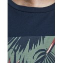 JACK & JONES PLUS FLORALL PRINT T-SHIRT -  Navy Blazer
