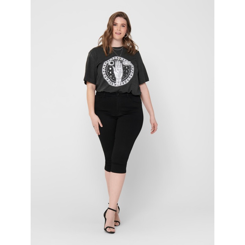 ONLY CARMAKOMA Augusta Højtaljede Skinny Knickers - Sort