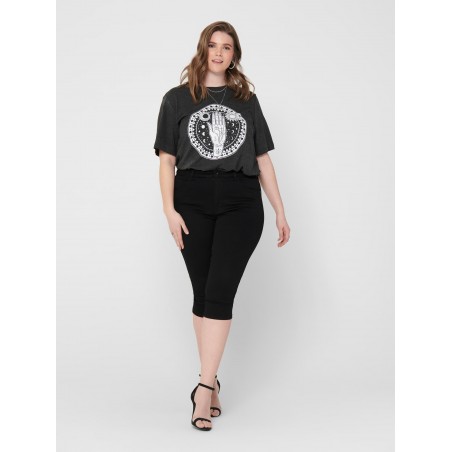 ONLY CARMAKOMA Augusta Højtaljede Skinny Knickers - Sort
