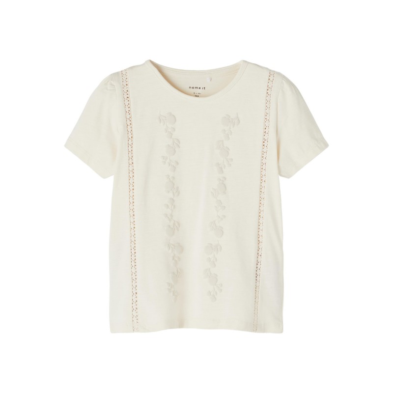 NAME It Mini Hedvig Top Med Flæser - Whitecap Gray