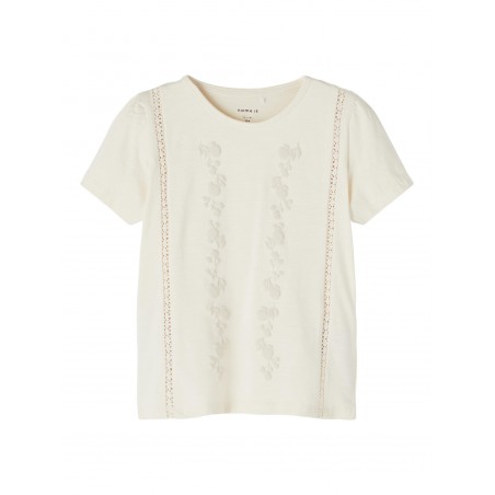 NAME It Mini Hedvig Top Med Flæser - Whitecap Gray