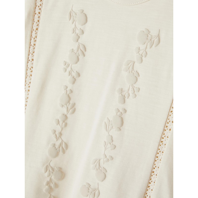 NAME It Mini Hedvig Top Med Flæser - Whitecap Gray