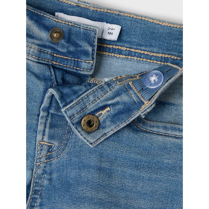 Name It Mini Sofus lange denim shorts - Light Blue Denim