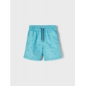 NAME IT Mini Ruddy Lange Badeshorts - Aqua