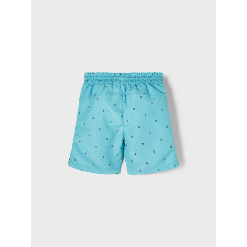 NAME IT Mini Ruddy Lange Badeshorts - Aqua