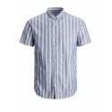 JACK & JONES  Junior kortærmet Hør Skjorte -  Faded Denim