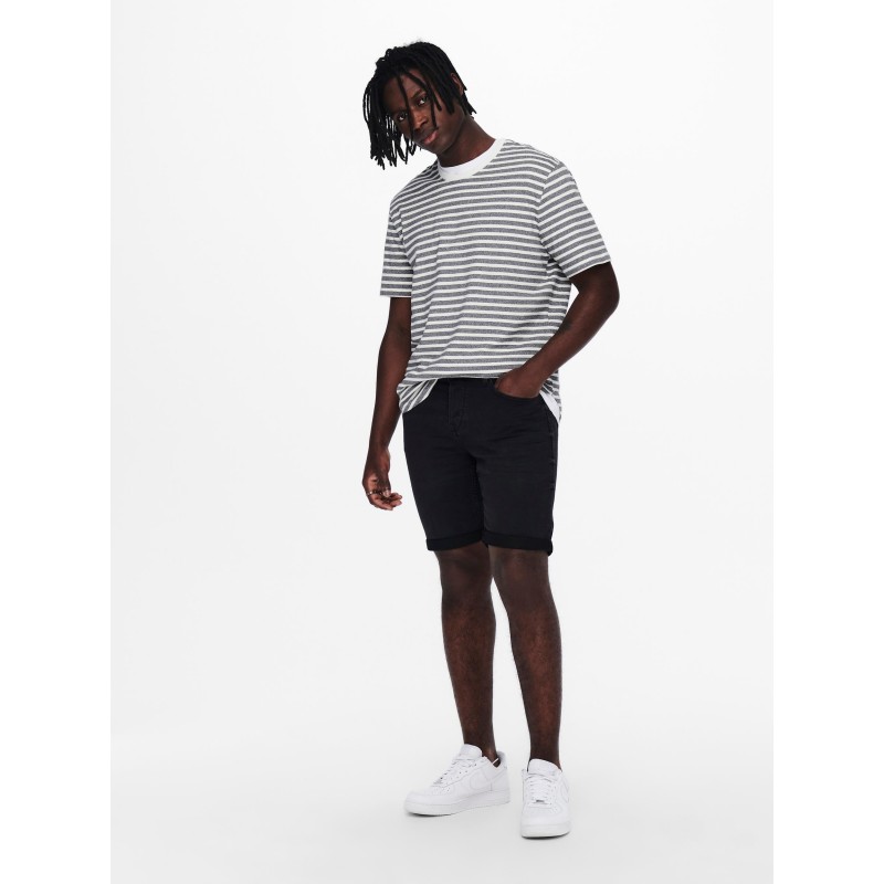 ONLY & SONS Ply Denim Shorts - Black Denim