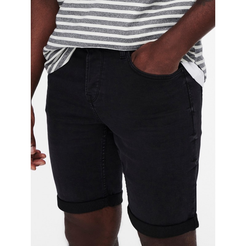 ONLY & SONS Ply Denim Shorts - Black Denim