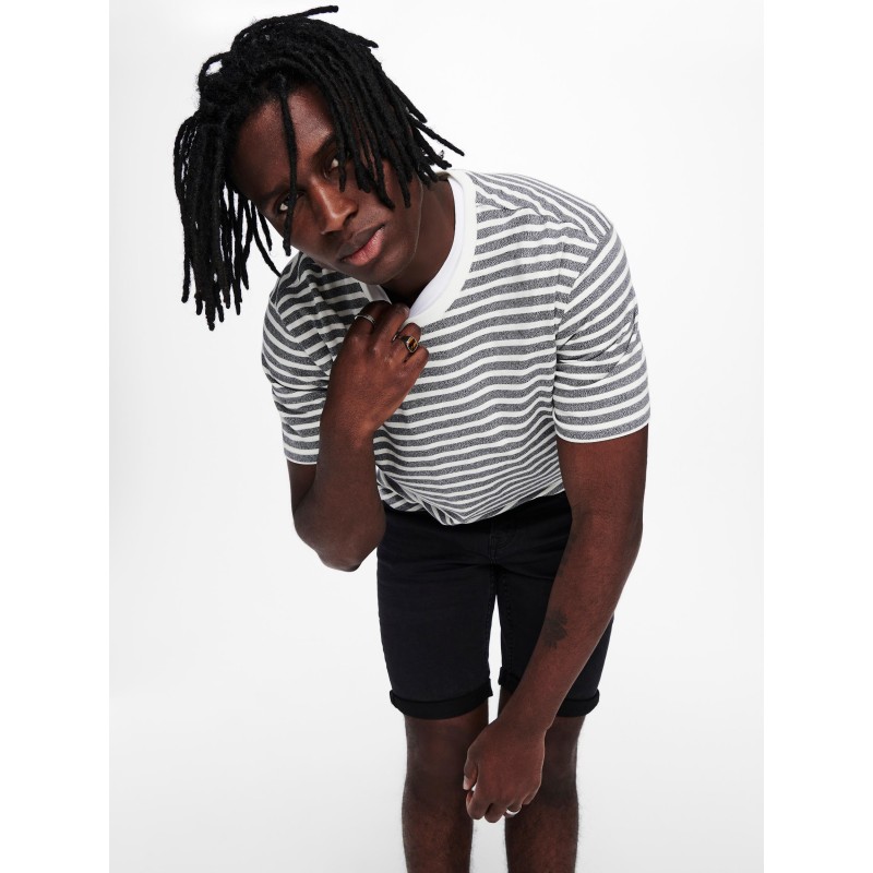 ONLY & SONS Ply Denim Shorts - Black Denim