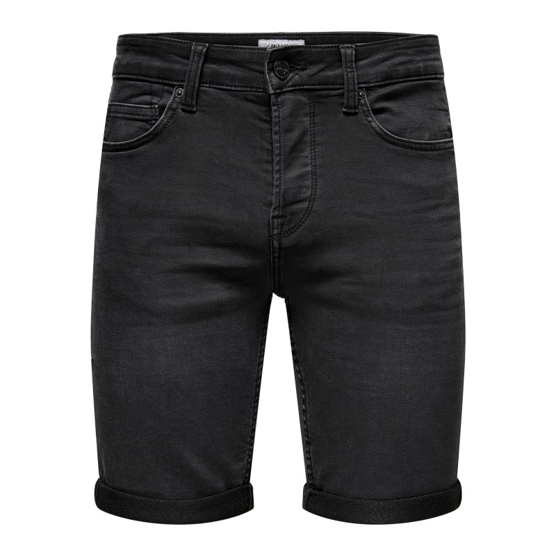 ONLY & SONS Ply Denim Shorts - Black Denim