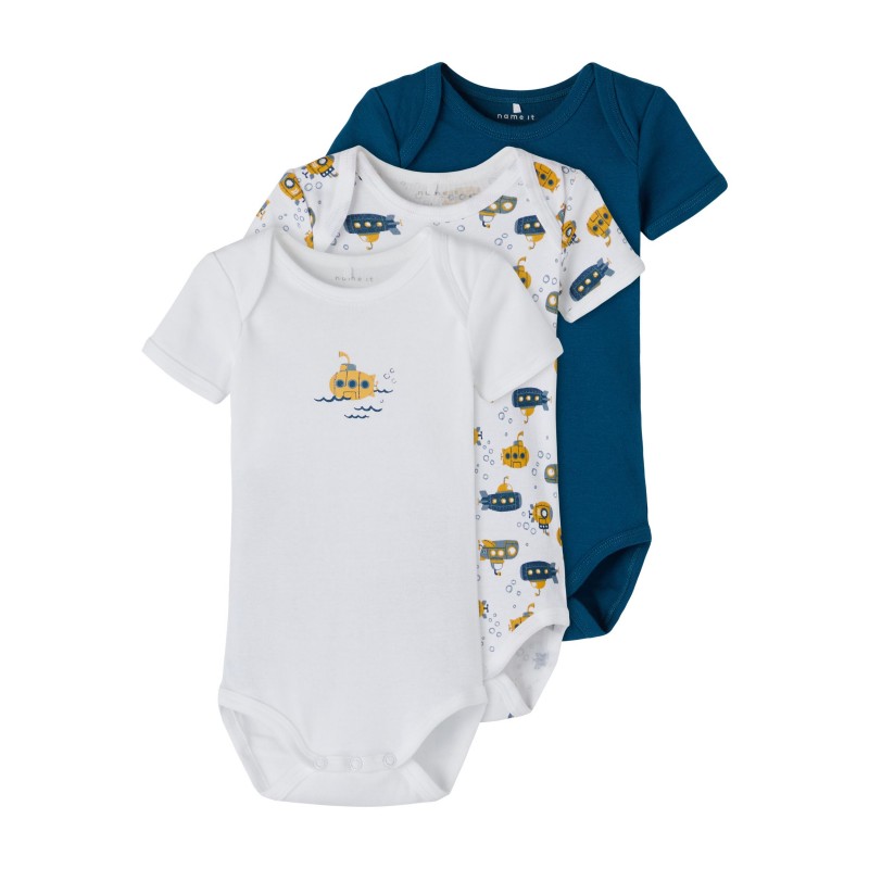 NAME IT BABY/MINI 3-Pak Bodystocking Kortærmet - Legion Blue