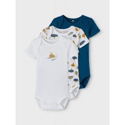 NAME IT BABY/MINI 3-Pak Bodystocking Kortærmet - Legion Blue