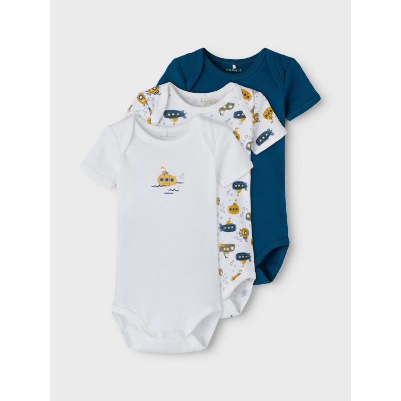 NAME IT BABY/MINI 3-Pak Bodystocking Kortærmet - Legion Blue