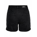 Only Vega Mom Fit Shorts - Black denim