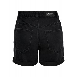Only Vega Mom Fit Shorts - Black denim