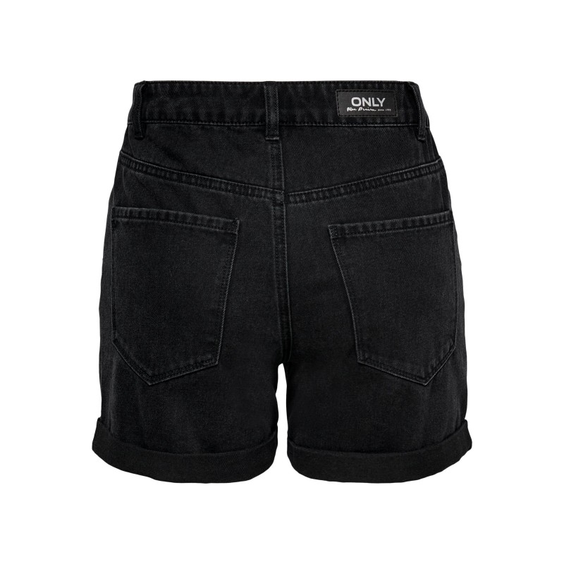 Only Vega Mom Fit Shorts - Black denim