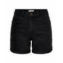 Only Vega Mom Fit Shorts - Black denim