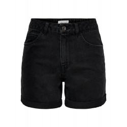 Only Vega Mom Fit Shorts - Black denim