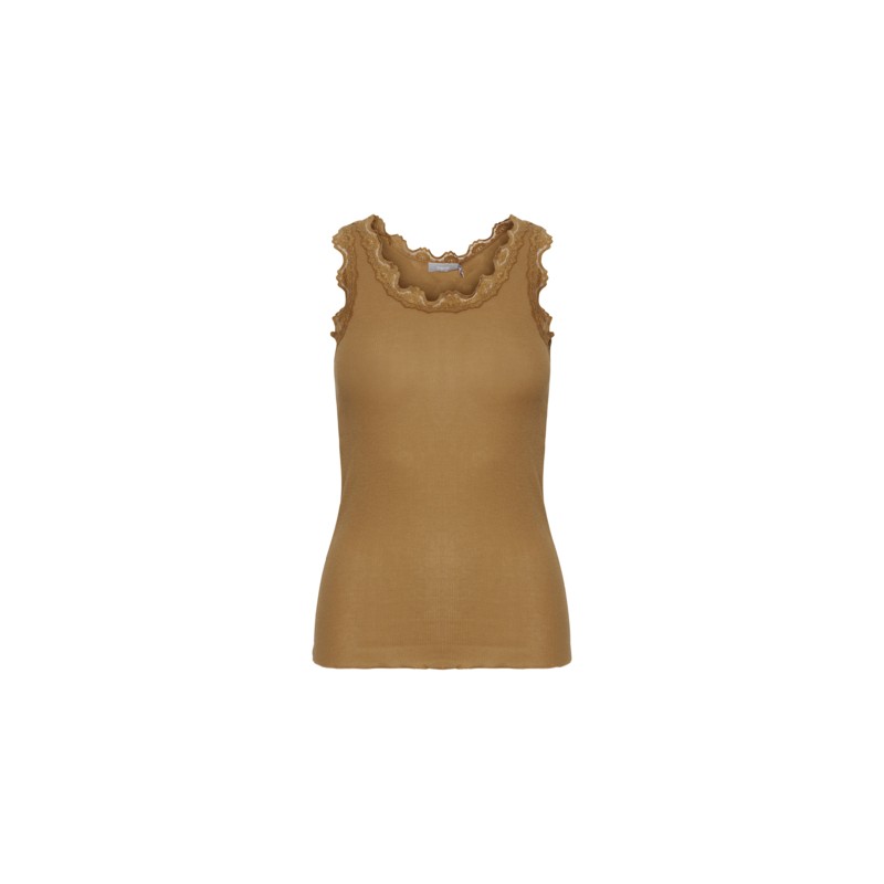 FRANSA Zamon Blonde Top - TOBACCO BROWN