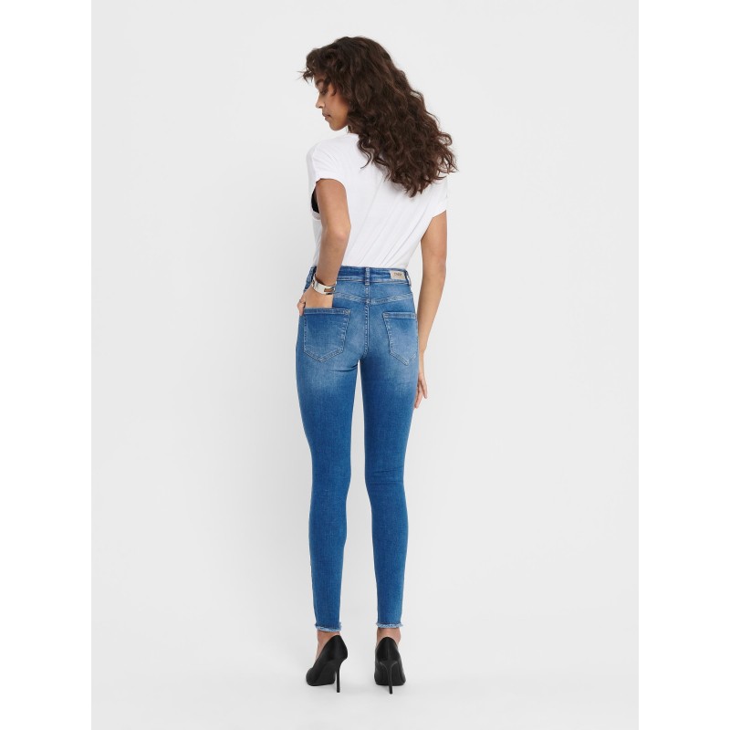 Only Blush Raw Ankel Jeans - Medium Blue Denim