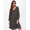 JDY Claude v-neck kjole - Black