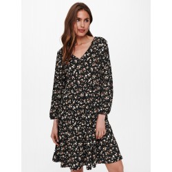 JDY Claude v-neck kjole - Black