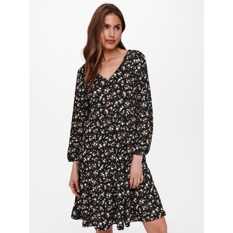 JDY Claude v-neck kjole - Black