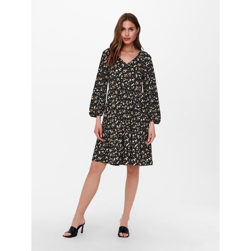 JDY Claude v-neck kjole - Black