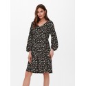 JDY Claude v-neck kjole - Black