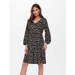 JDY Claude v-neck kjole - Black