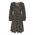 JDY Claude v-neck kjole - Black