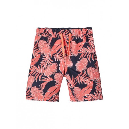 Name It Kids Zaxx lange badeshorts - Neon Coral