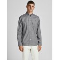 JACK & JONES Premium Twist L/S Skjorte - Grey Melange