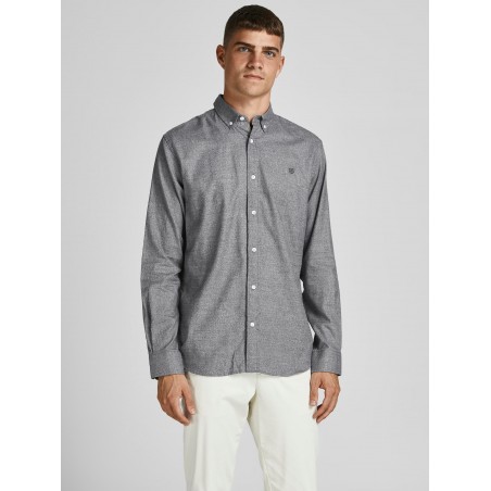 JACK & JONES Premium Twist L/S Skjorte - Grey Melange