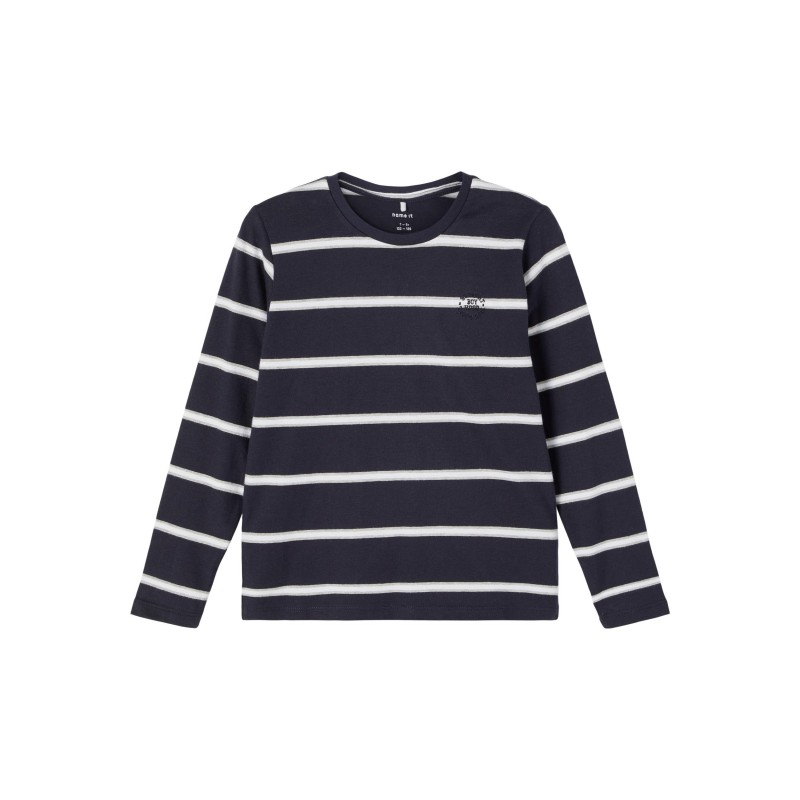 NAME IT KIDS Tanovo langærmet bomulds bluse - Dark Sapphire