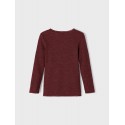NAME IT Mini Wang Nål Uld Bluse - Red Mahogany